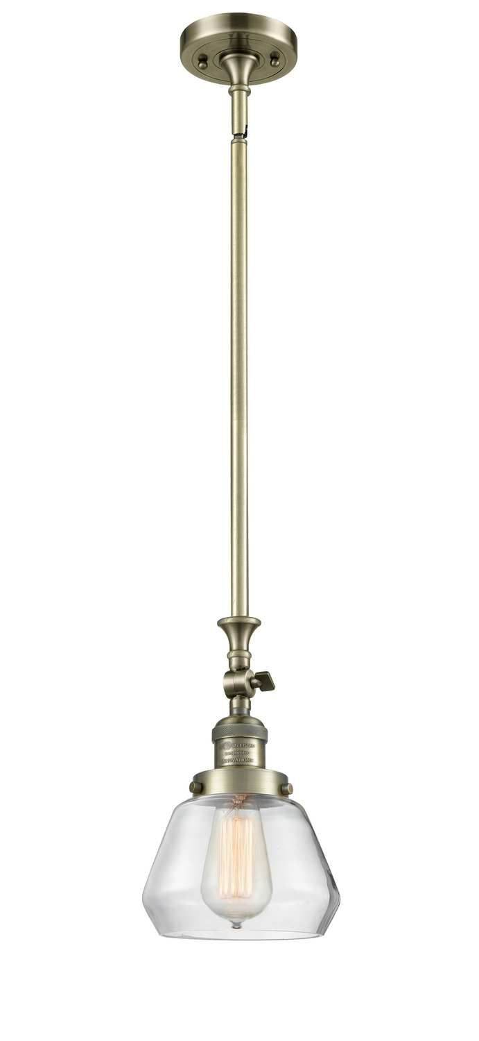 One Light Mini Pendant by Innovations - Franklin Restoration Collection, Antique Brass Finish - 206-AB-G172