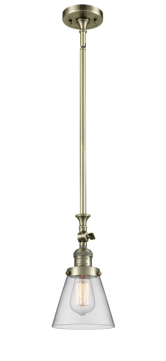 One Light Mini Pendant by Innovations - Franklin Restoration Collection, Antique Brass Finish - 206-AB-G62