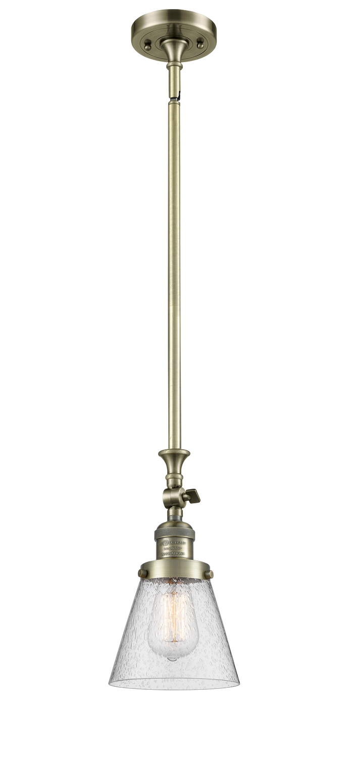 One Light Mini Pendant by Innovations - Franklin Restoration Collection, Antique Brass Finish - 206-AB-G64
