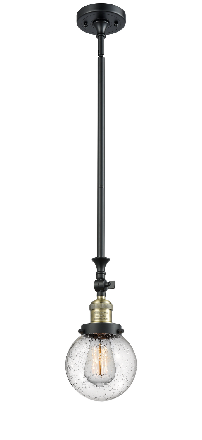 LED Mini Pendant by Innovations - Franklin Restoration Collection, Black Antique Brass Finish - 206-BAB-G204-6-LED