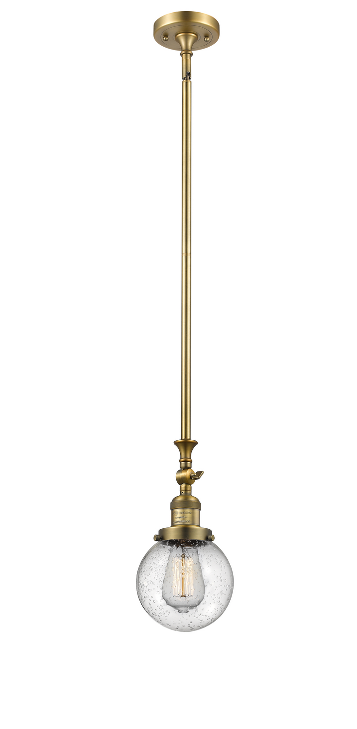 LED Mini Pendant by Innovations - Franklin Restoration Collection, Brushed Brass Finish - 206-BB-G204-6-LED