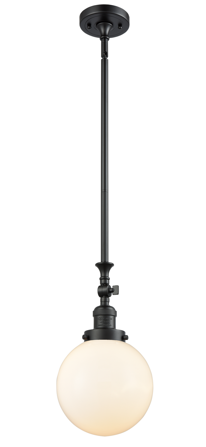 One Light Mini Pendant by Innovations - Franklin Restoration Collection, Matte Black Finish - 206-BK-G201-8