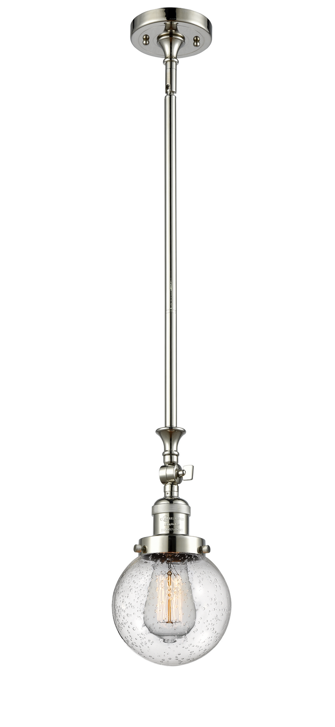 One Light Mini Pendant by Innovations - Franklin Restoration Collection, Polished Nickel Finish - 206-PN-G204-6