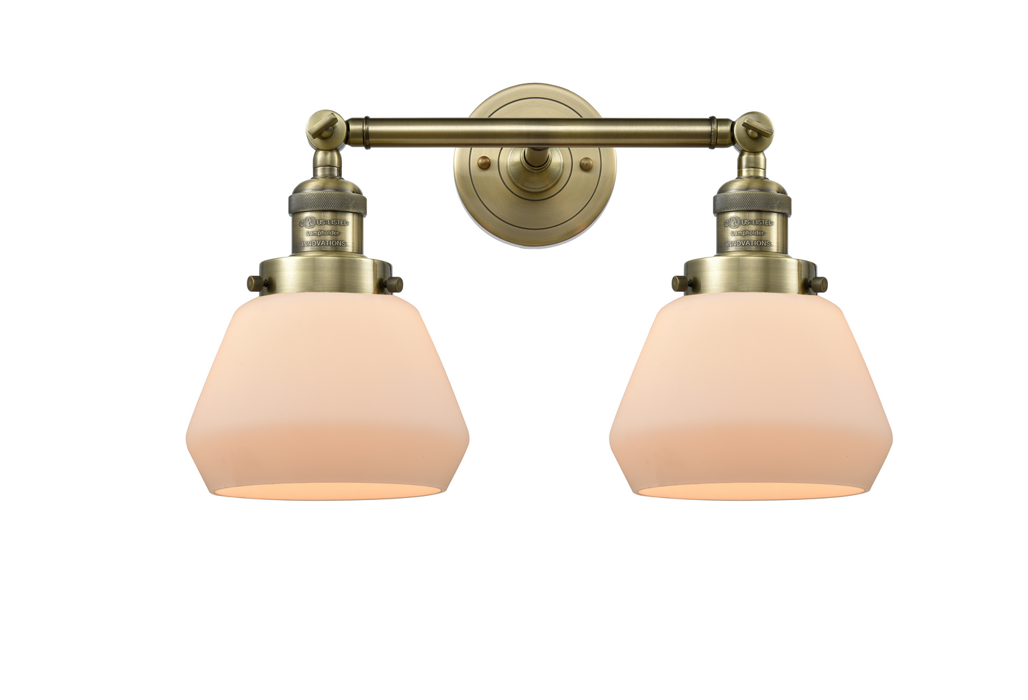 Two Light Bath Vanity by Innovations - Franklin Restoration Collection, Antique Brass Finish - 208-AB-G171