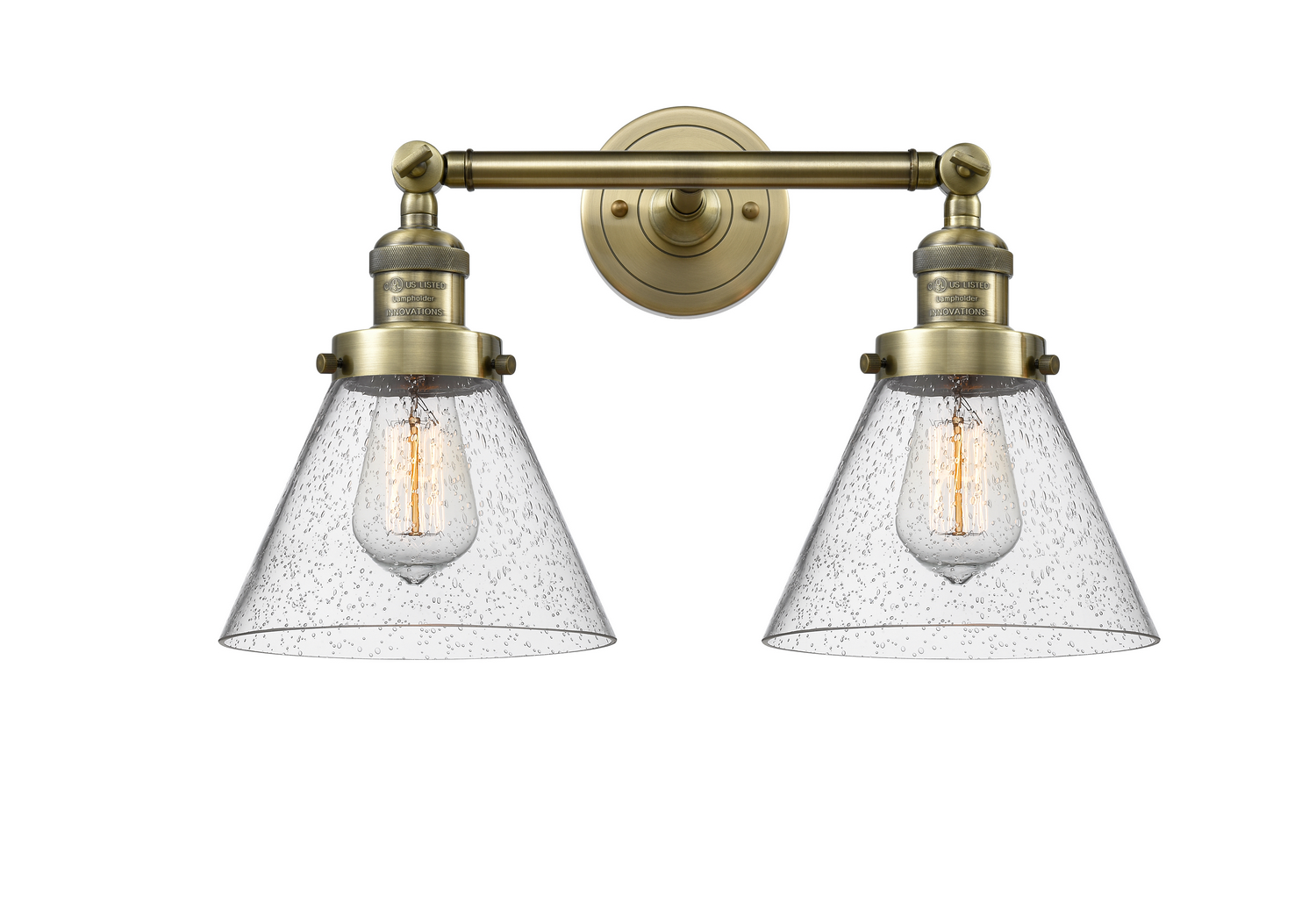 LED Bath Vanity by Innovations - Franklin Restoration Collection, Antique Brass Finish - 208-AB-G44-LED