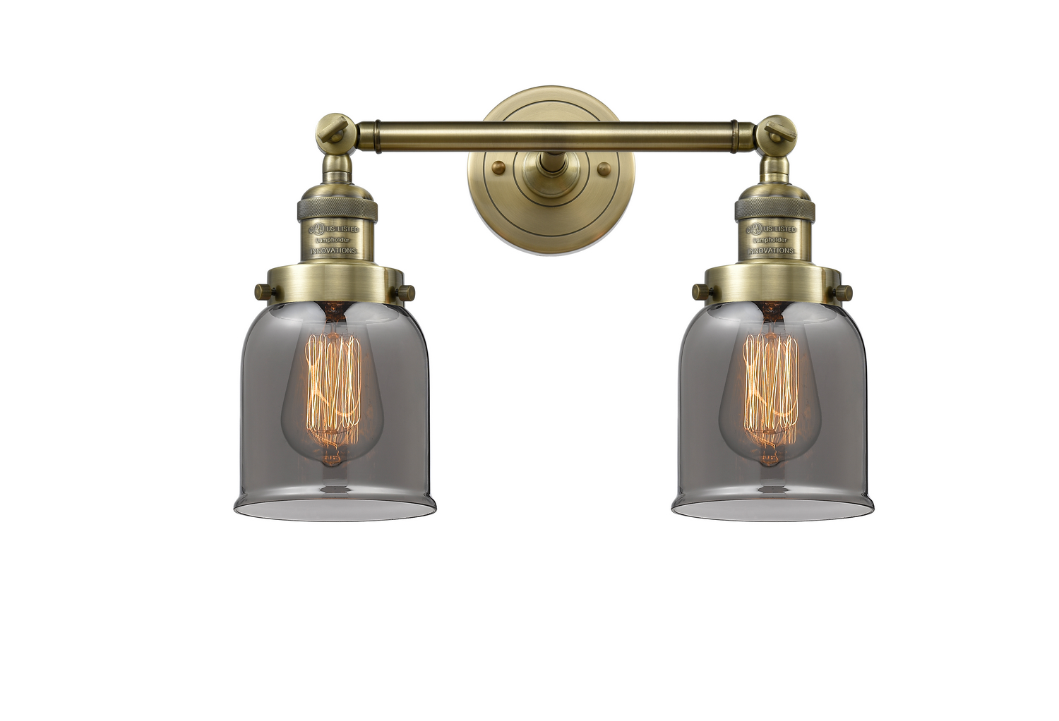 Two Light Bath Vanity by Innovations - Franklin Restoration Collection, Antique Brass Finish - 208-AB-G53