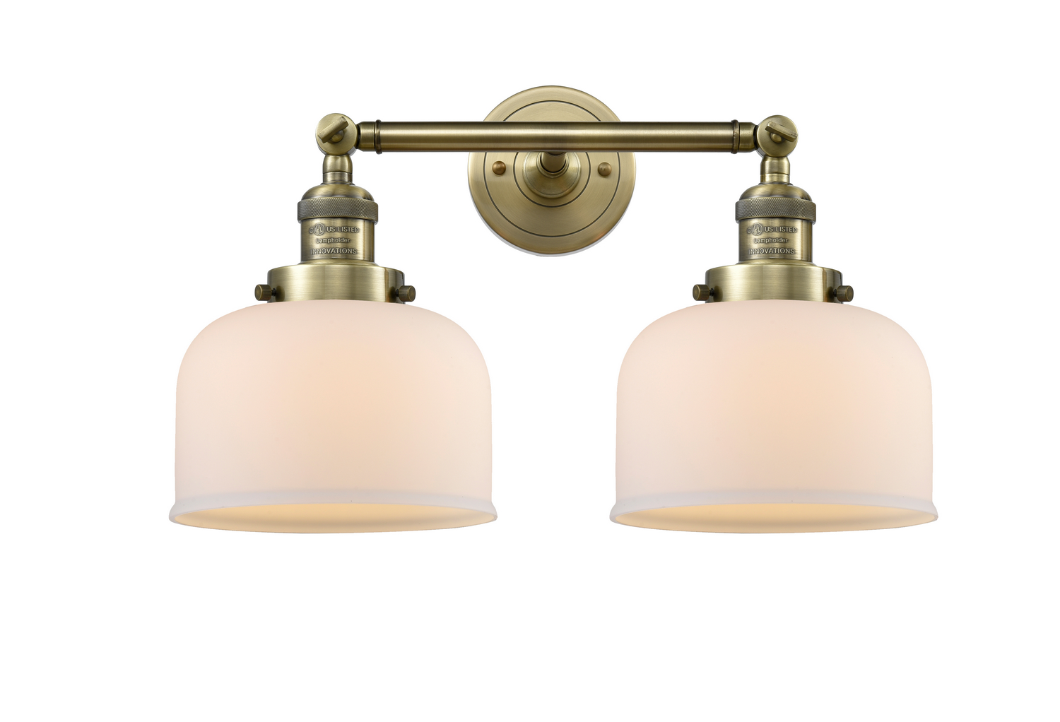 Two Light Bath Vanity by Innovations - Franklin Restoration Collection, Antique Brass Finish - 208-AB-G71