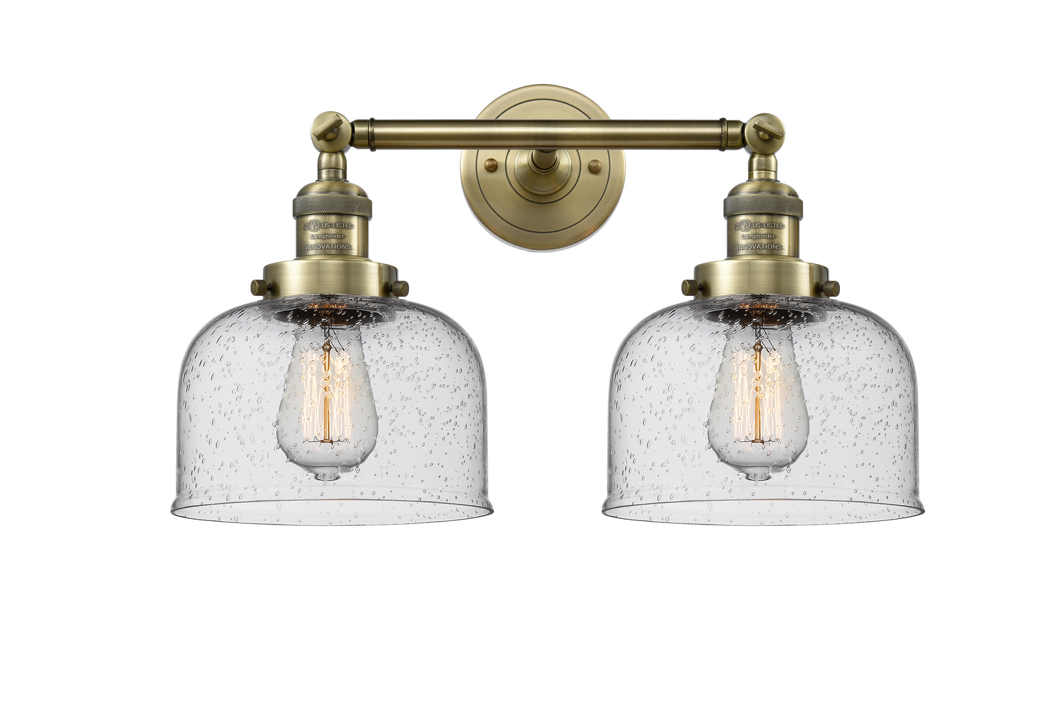 LED Bath Vanity by Innovations - Franklin Restoration Collection, Antique Brass Finish - 208-AB-G74-LED