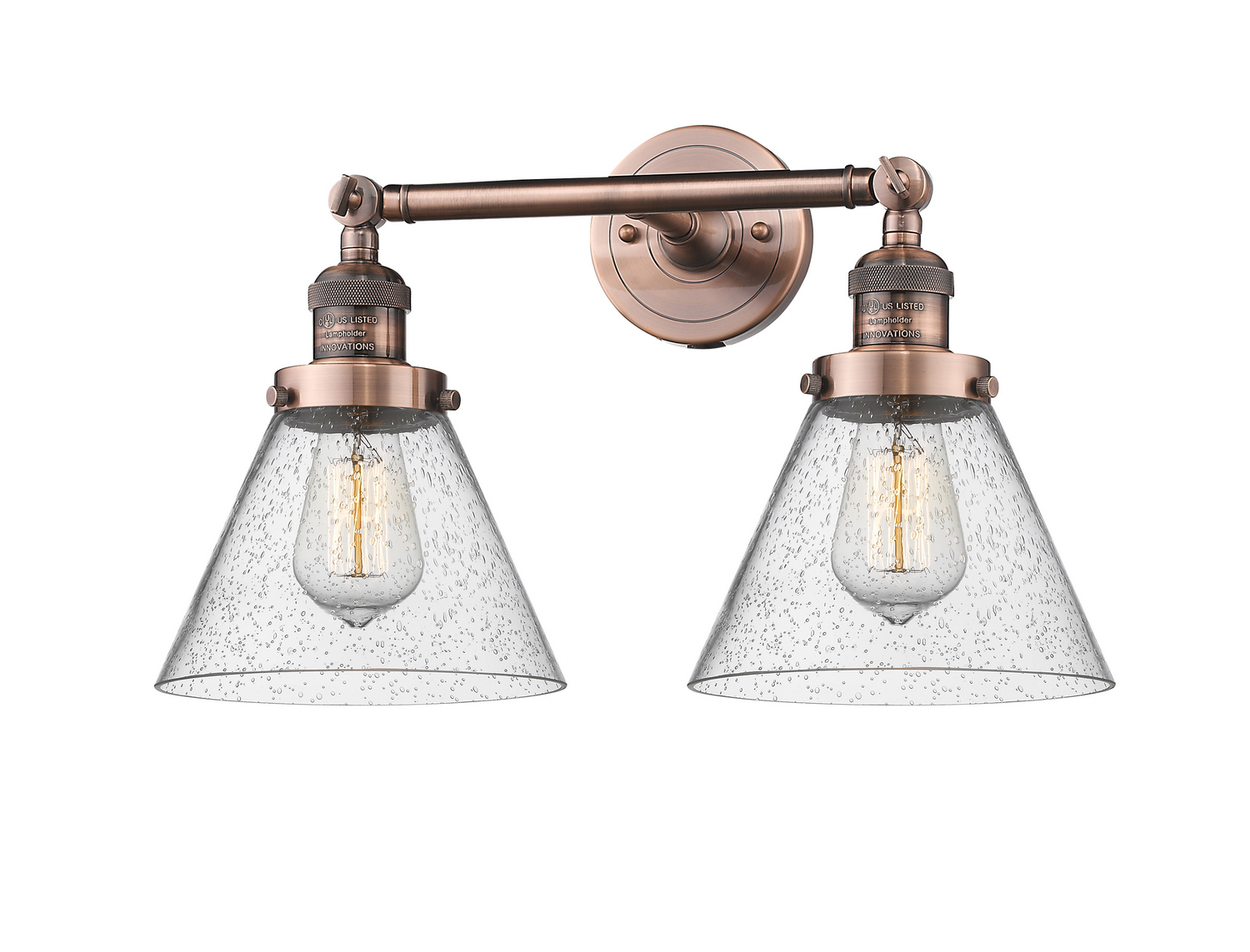 LED Bath Vanity by Innovations - Franklin Restoration Collection, Antique Copper Finish - 208-AC-G44-LED