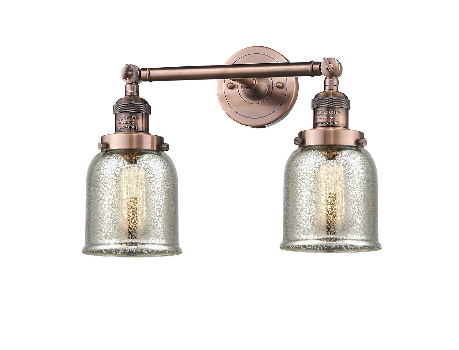 Two Light Bath Vanity by Innovations - Franklin Restoration Collection, Antique Copper Finish - 208-AC-G58