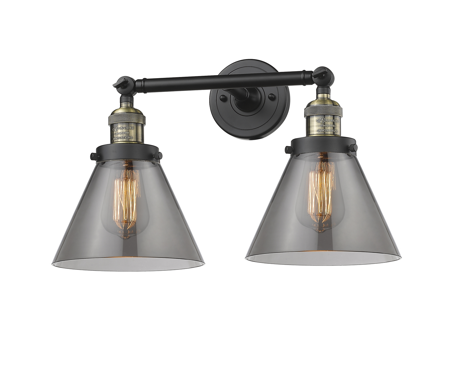 LED Bath Vanity by Innovations - Franklin Restoration Collection, Black Antique Brass Finish - 208-BAB-G43-LED