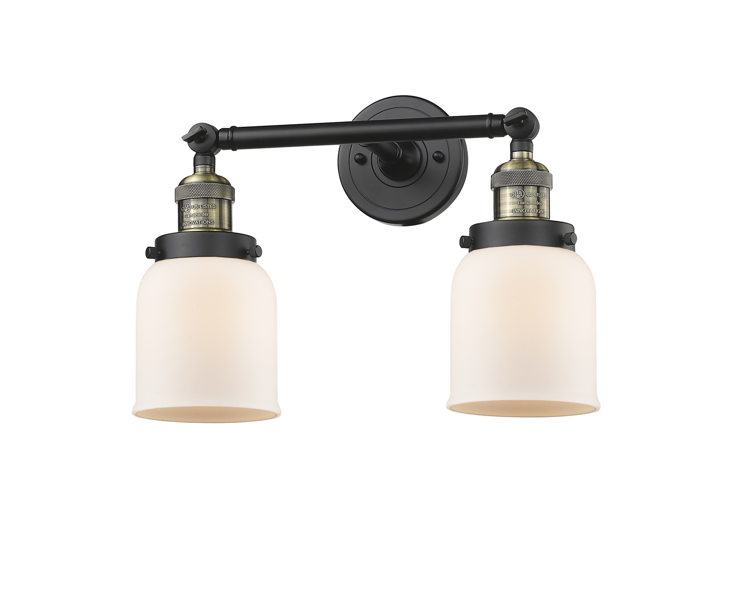 Two Light Bath Vanity by Innovations - Franklin Restoration Collection, Black Antique Brass Finish - 208-BAB-G51
