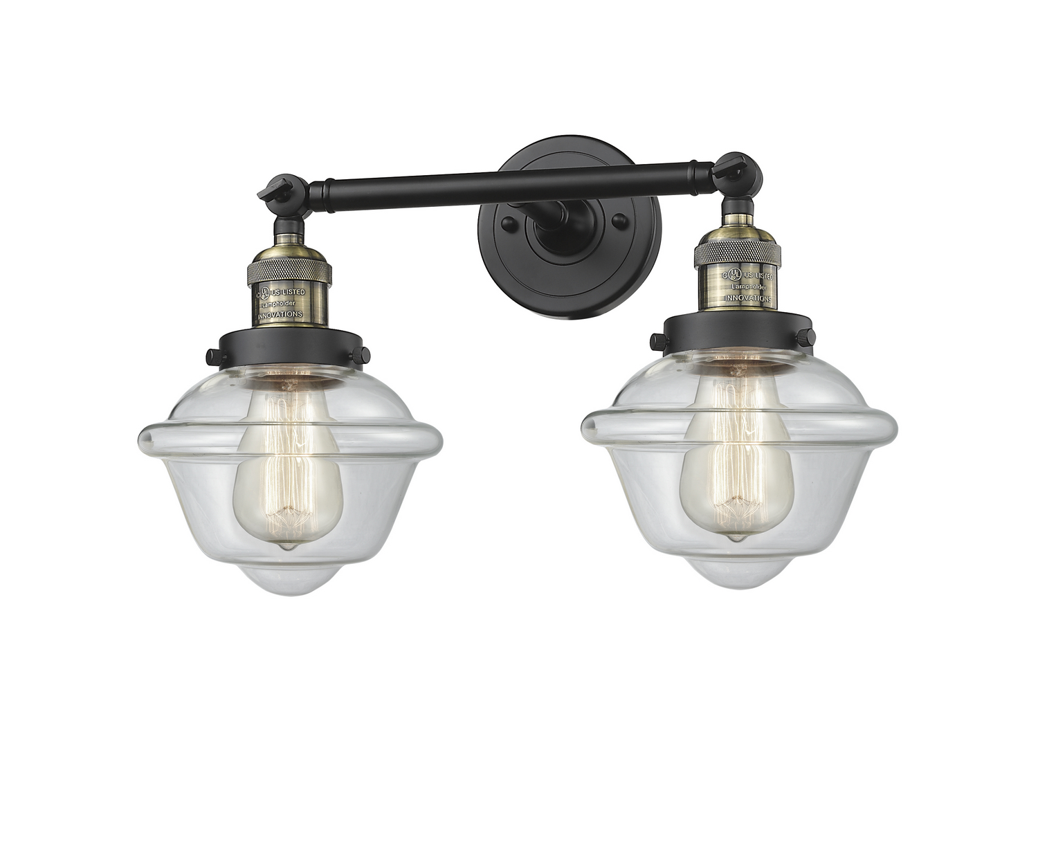 Two Light Bath Vanity by Innovations - Franklin Restoration Collection, Black Antique Brass Finish - 208-BAB-G532