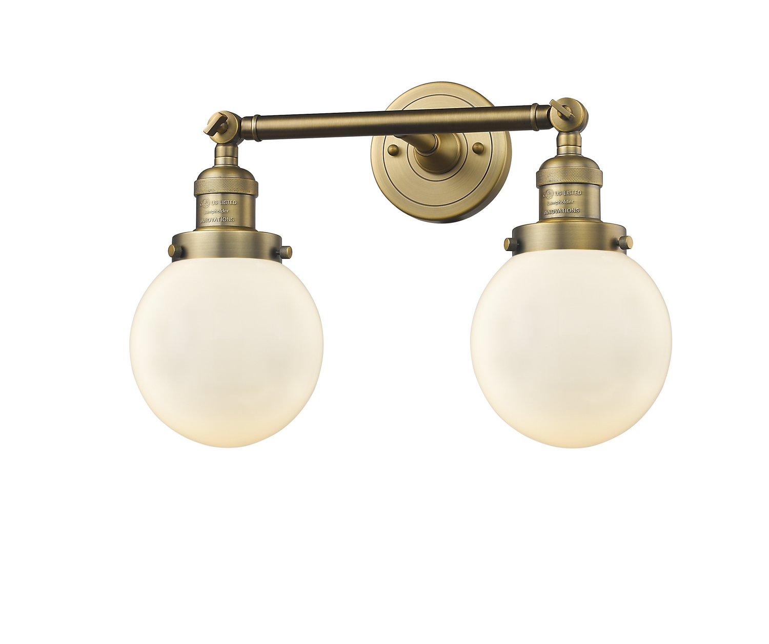 Two Light Bath Vanity by Innovations - Franklin Restoration Collection, Brushed Brass Finish - 208-BB-G201-6