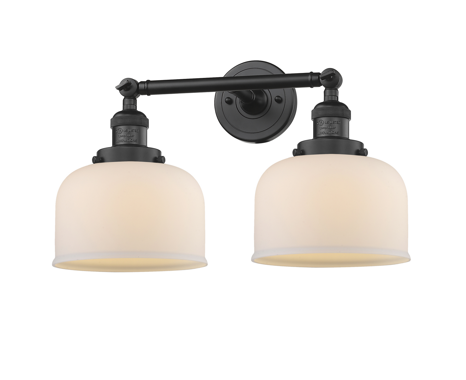 Two Light Bath Vanity by Innovations - Franklin Restoration Collection, Matte Black Finish - 208-BK-G71