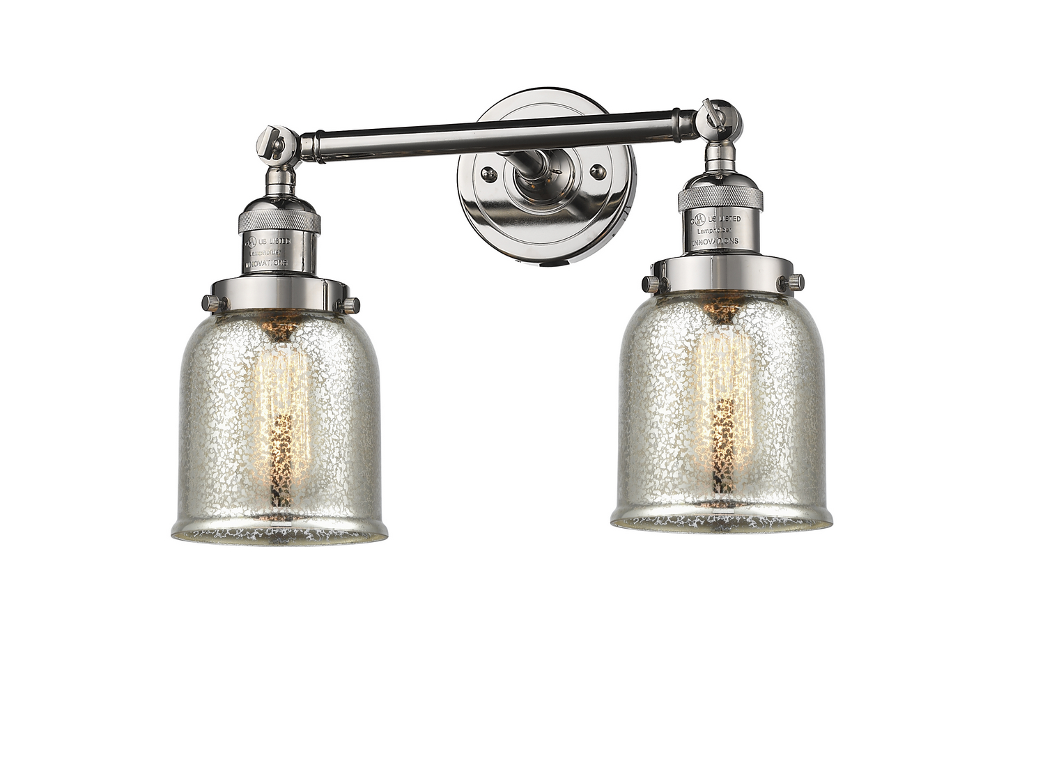 Two Light Bath Vanity by Innovations - Franklin Restoration Collection, Polished Nickel Finish - 208-PN-G58