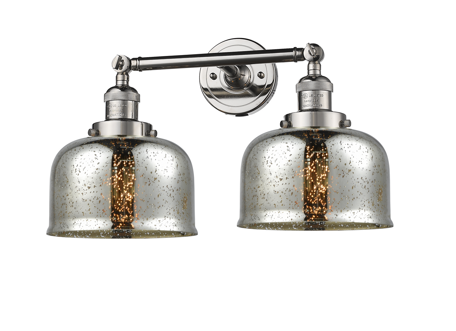 Two Light Bath Vanity by Innovations - Franklin Restoration Collection, Polished Nickel Finish - 208-PN-G78