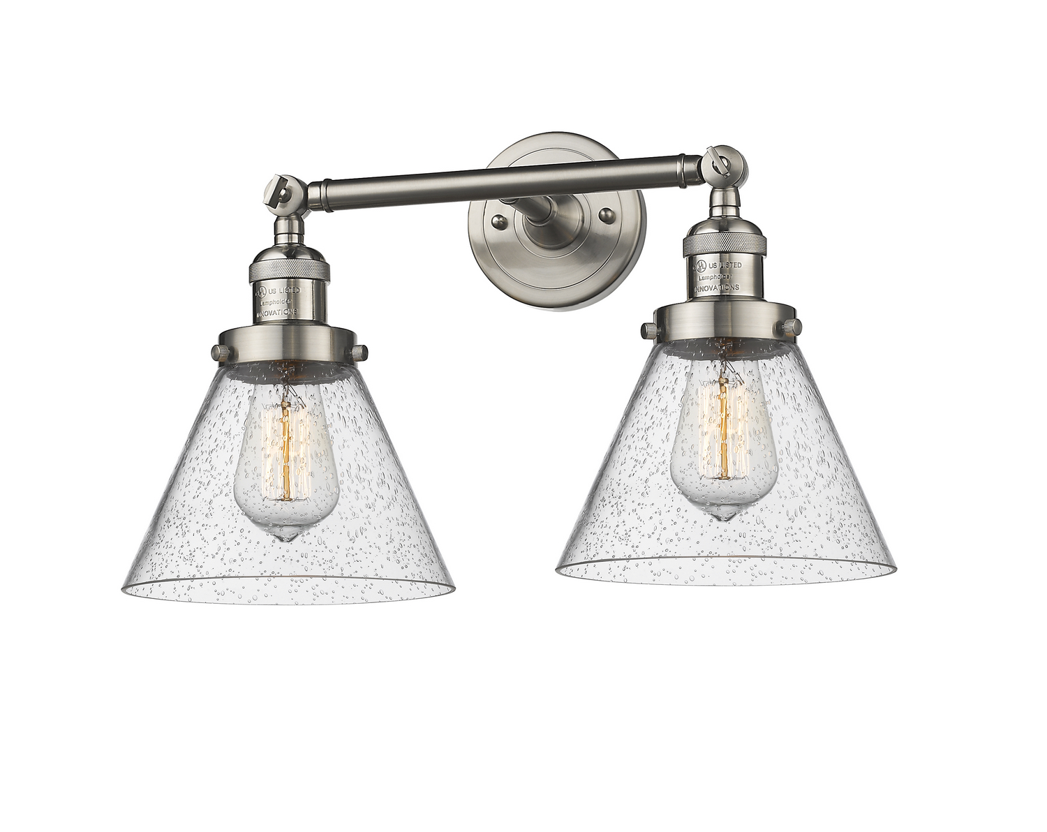 Two Light Bath Vanity by Innovations - Franklin Restoration Collection, Brushed Satin Nickel Finish - 208-SN-G44