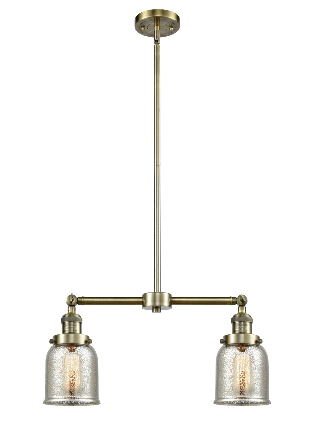 Two Light Island Pendant by Innovations - Franklin Restoration Collection, Antique Brass Finish - 209-AB-G58
