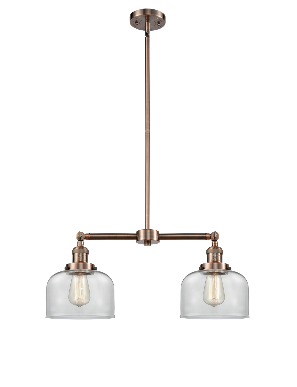 LED Island Pendant by Innovations - Franklin Restoration Collection, Antique Copper Finish - 209-AC-G72-LED