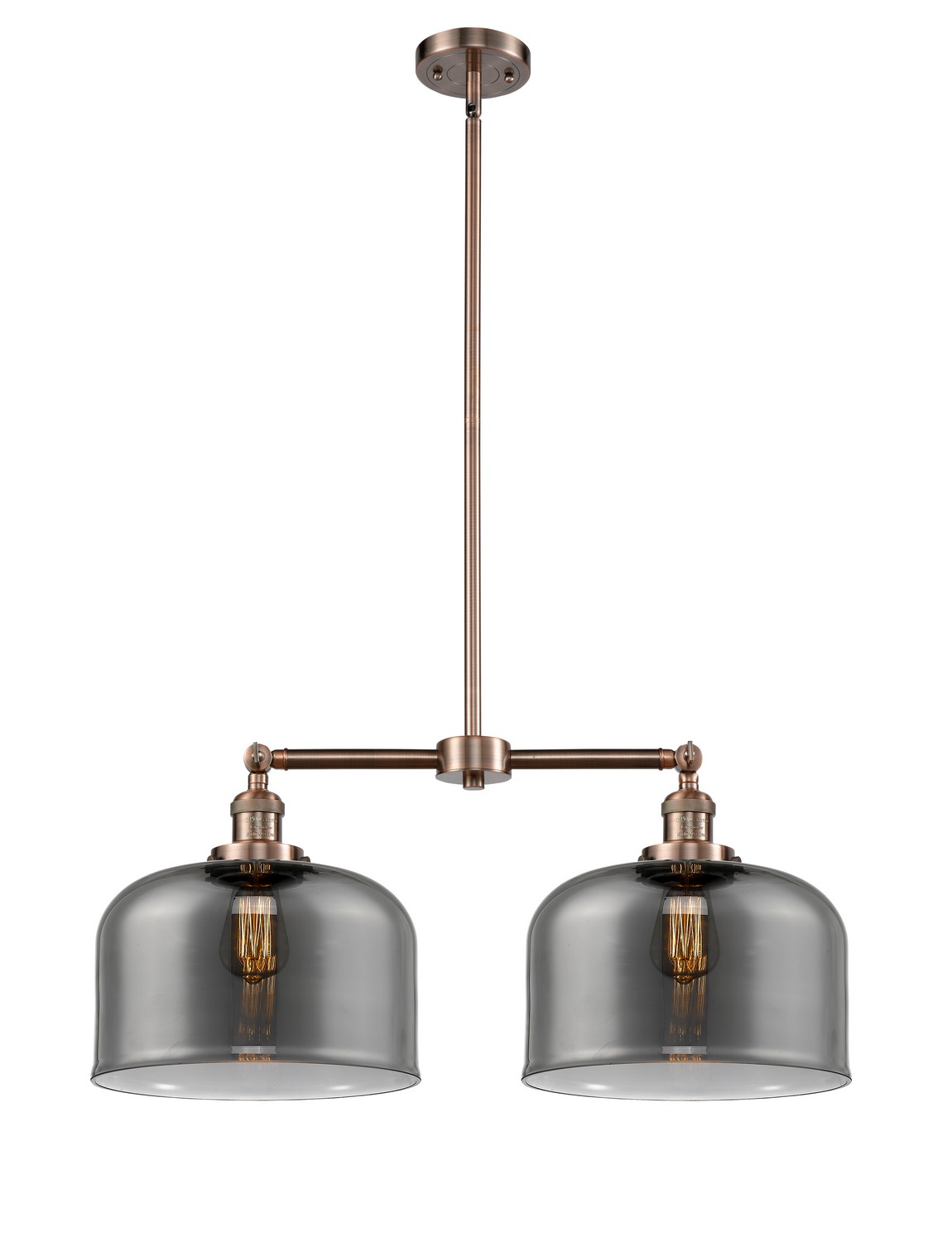 Two Light Island Pendant by Innovations - Franklin Restoration Collection, Antique Copper Finish - 209-AC-G73-L