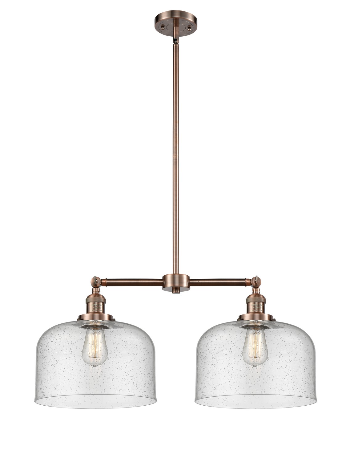 Two Light Island Pendant by Innovations - Franklin Restoration Collection, Antique Copper Finish - 209-AC-G74-L