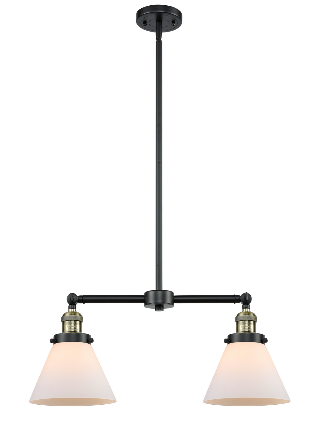 Two Light Island Pendant by Innovations - Franklin Restoration Collection, Black Antique Brass Finish - 209-BAB-G41
