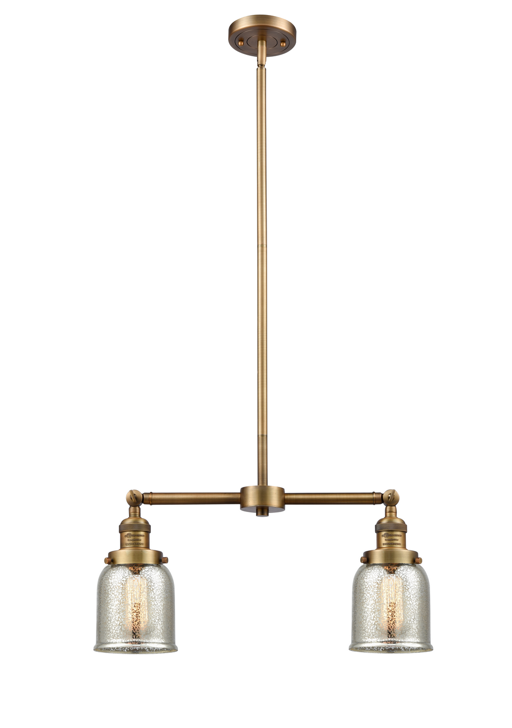 Two Light Island Pendant by Innovations - Franklin Restoration Collection, Brushed Brass Finish - 209-BB-G58