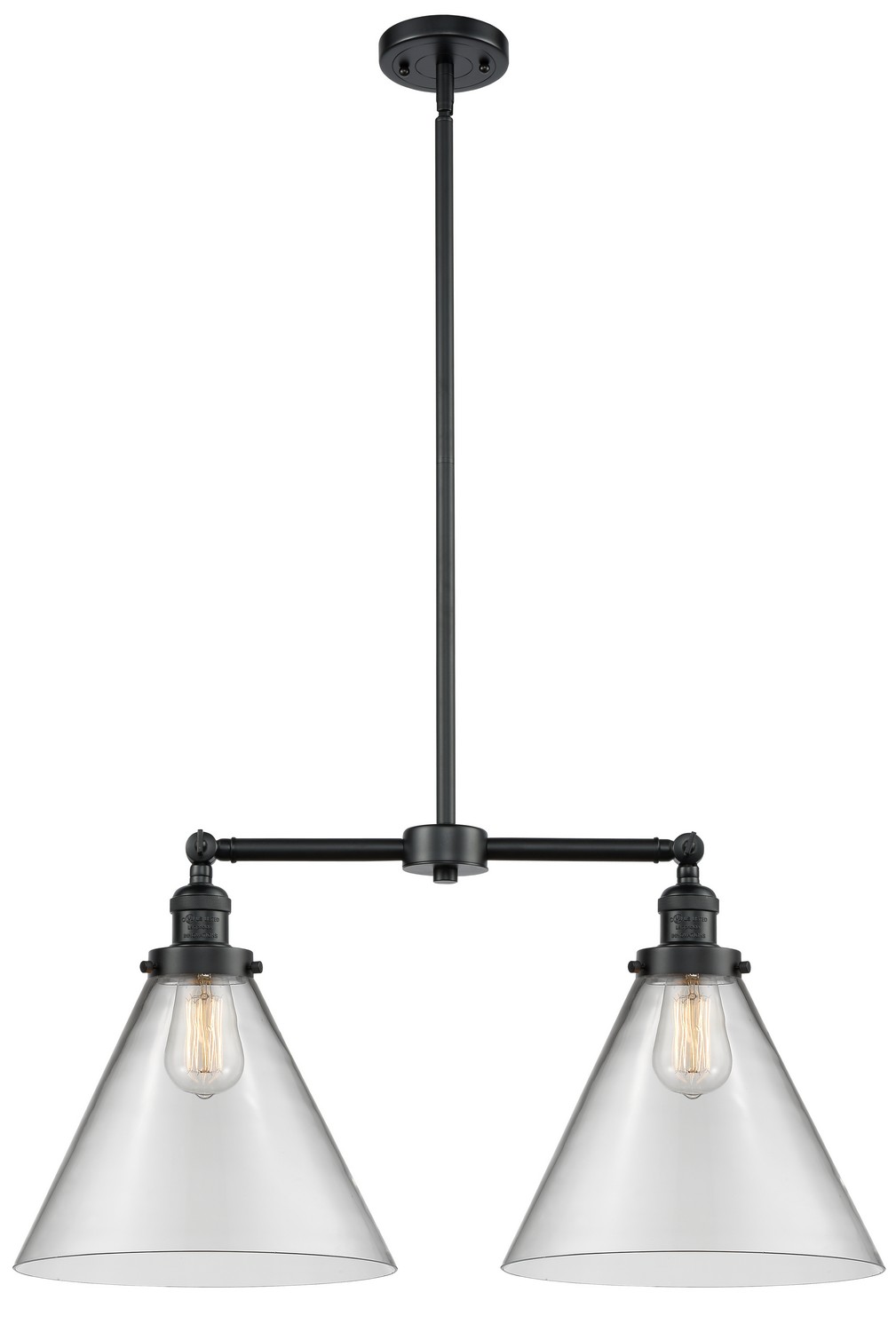Two Light Island Pendant by Innovations - Franklin Restoration Collection, Oil Rubbed Bronze Finish - 209-OB-G42-L