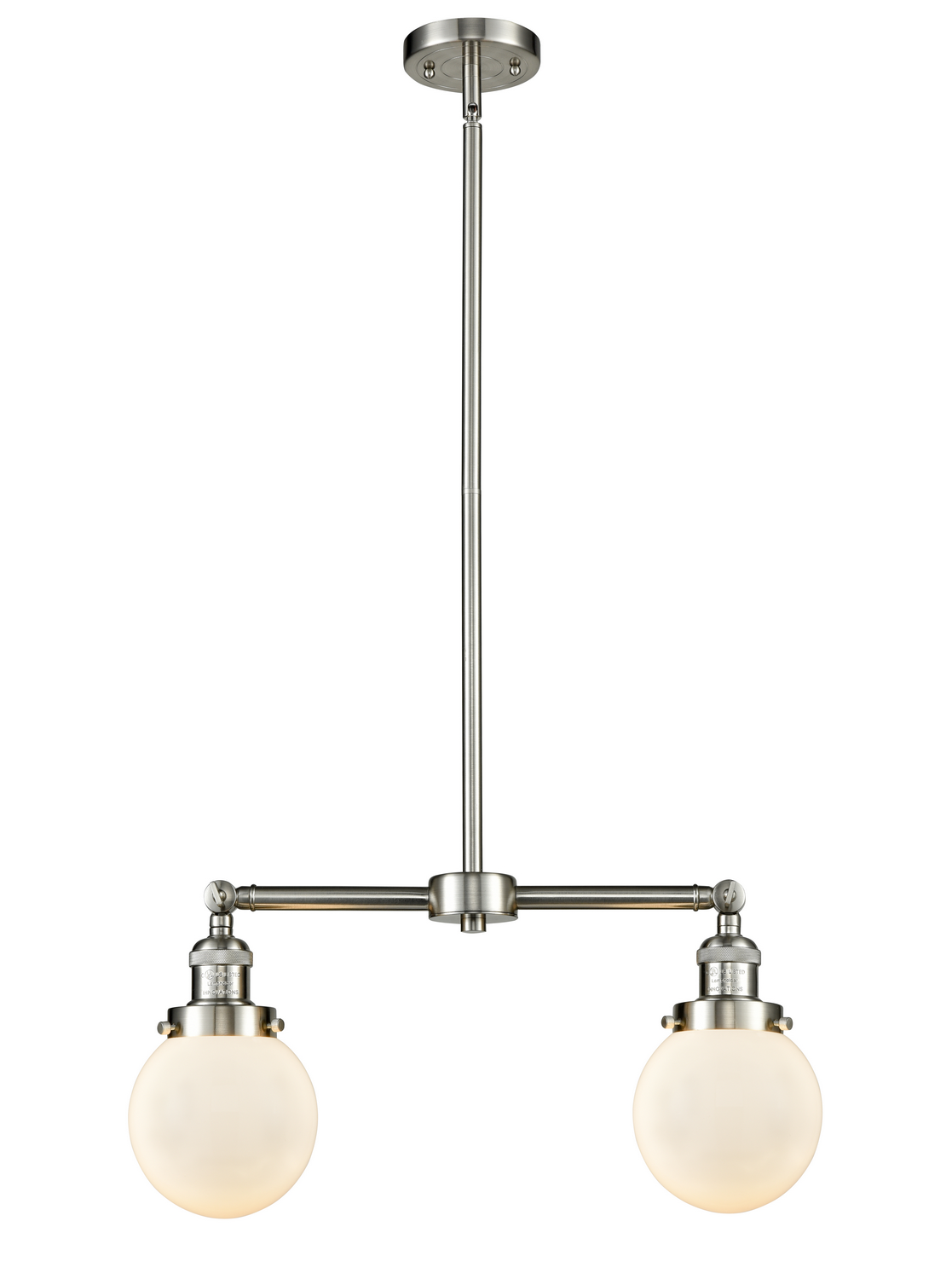 Two Light Island Pendant by Innovations - Franklin Restoration Collection, Brushed Satin Nickel Finish - 209-SN-G201-6