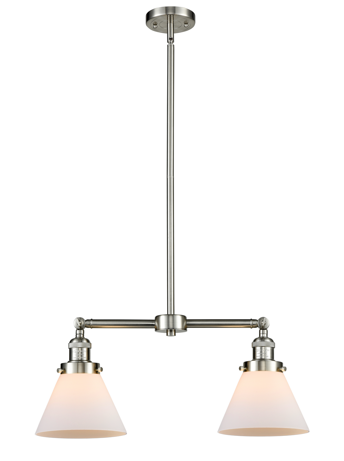 Two Light Island Pendant by Innovations - Franklin Restoration Collection, Brushed Satin Nickel Finish - 209-SN-G41