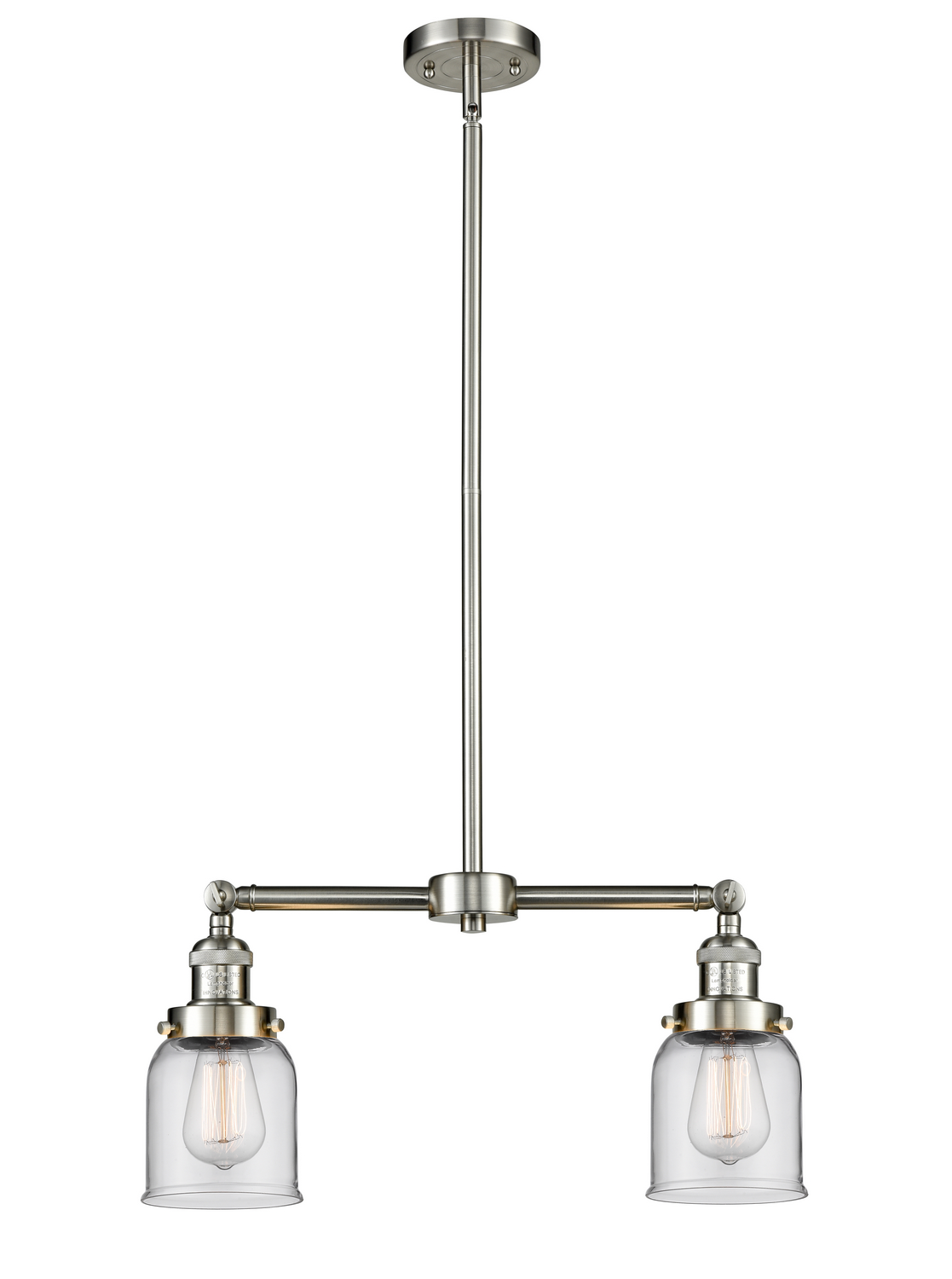 Two Light Island Pendant by Innovations - Franklin Restoration Collection, Brushed Satin Nickel Finish - 209-SN-G52