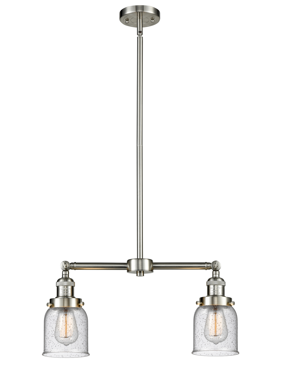 Two Light Island Pendant by Innovations - Franklin Restoration Collection, Brushed Satin Nickel Finish - 209-SN-G54