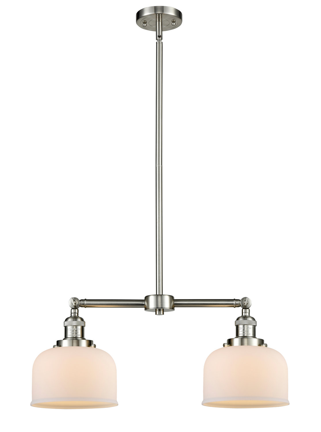 Two Light Island Pendant by Innovations - Franklin Restoration Collection, Brushed Satin Nickel Finish - 209-SN-G71