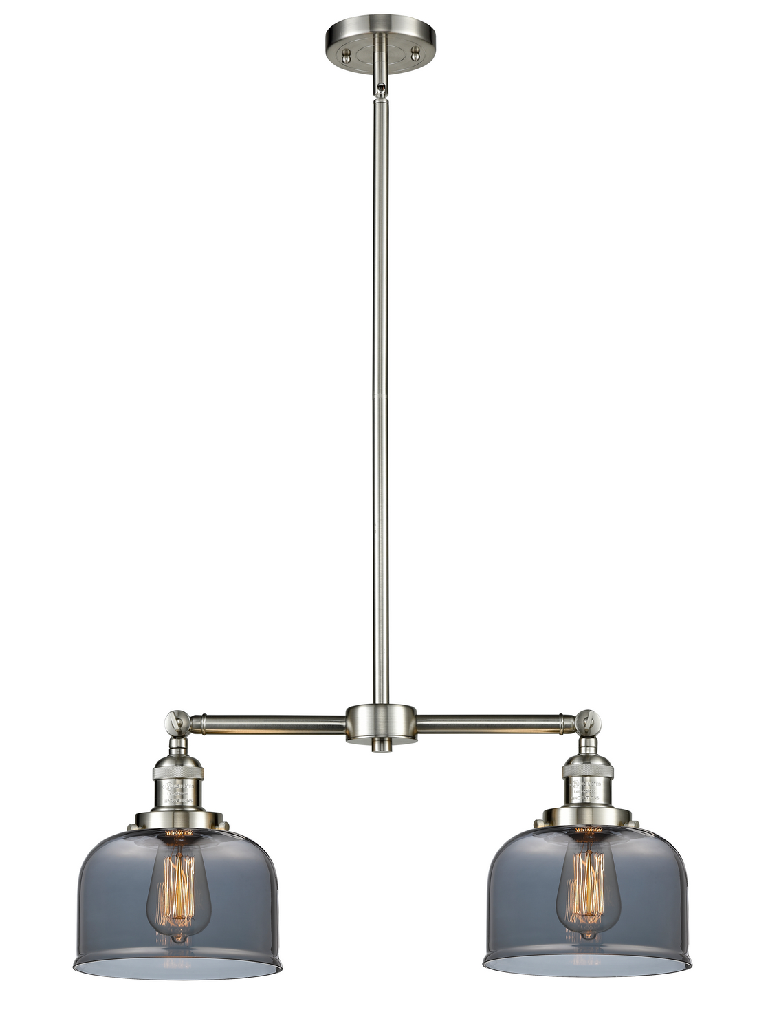 Two Light Island Pendant by Innovations - Franklin Restoration Collection, Brushed Satin Nickel Finish - 209-SN-G73