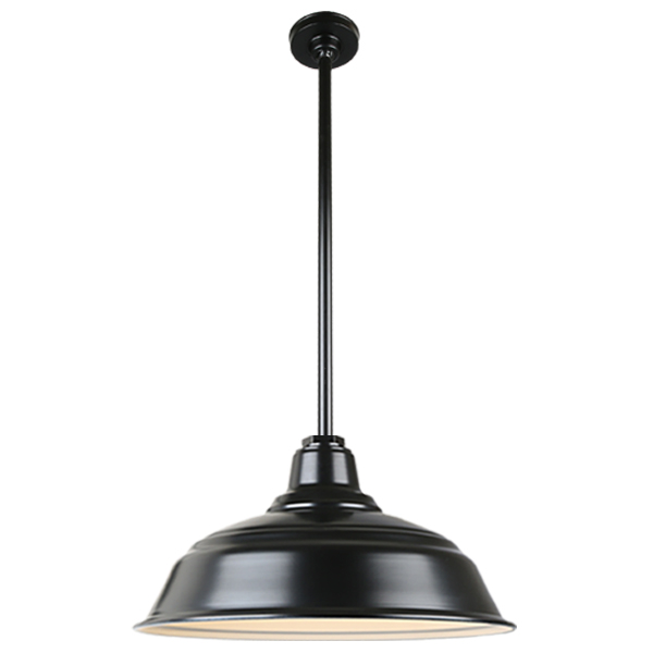Hi Lite Warehouse One Light Pendant in Black - H-QSN15117-SA-91/QSN36``ST3-91/QSNHDSMC-91