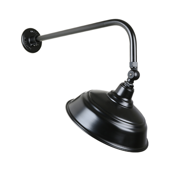Hi Lite Warehouse One Light Outdoor Gooseneck Light in Black - H-QSN15117-SA-91/QSNB-13-91/QSNSK-91