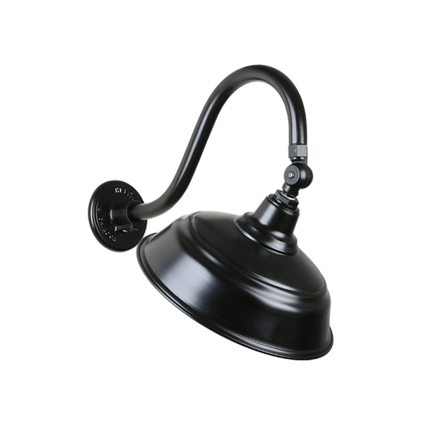 Hi Lite Warehouse One Light Outdoor Gooseneck Light in Black - H-QSN15117-SA-91/QSNB-42-91/QSNSK-91