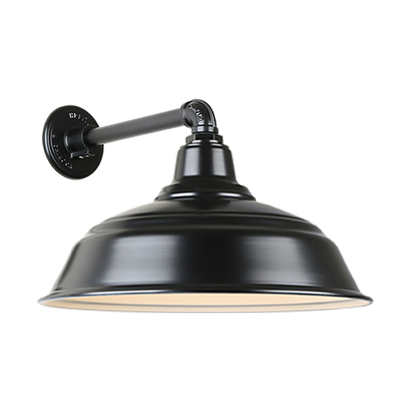 Hi Lite Warehouse One Light Outdoor Gooseneck Light in Black - H-QSN15117-SA-91/QSNB-44-91