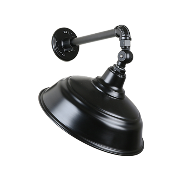 Hi Lite Warehouse One Light Outdoor Gooseneck Light in Black - H-QSN15117-SA-91/QSNB-44-91/QSNSK-91