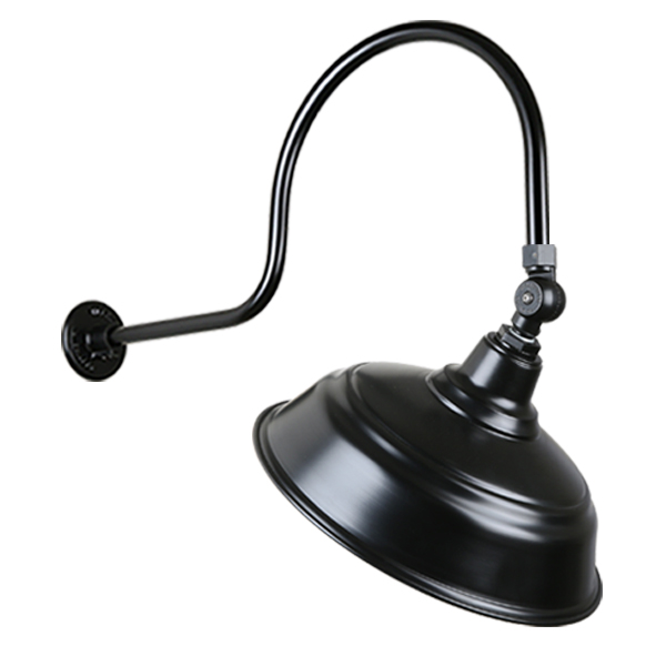 Hi Lite Warehouse One Light Outdoor Gooseneck Light in Black - H-QSN15117-SA-91/QSNHL-C-91/QSNSK-91