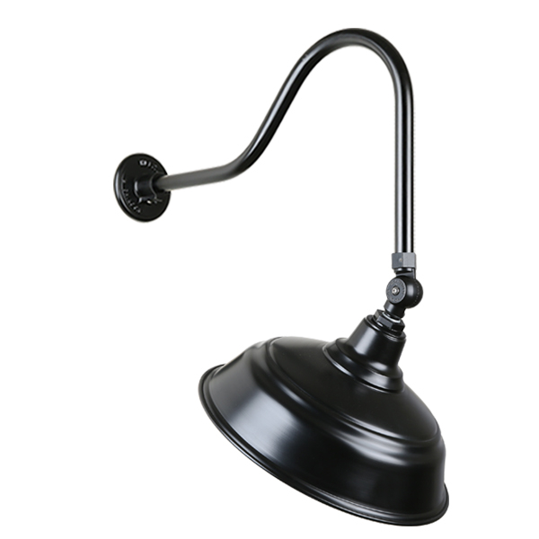 Hi Lite Warehouse One Light Outdoor Gooseneck Light in Black - H-QSN15117-SA-91/QSNHL-H-91/QSNSK-91