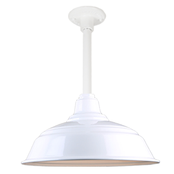 Hi Lite Warehouse One Light Pendant in White - H-QSN15117-SA-93/QSN12``ST3-93/QSNHDSMC-93