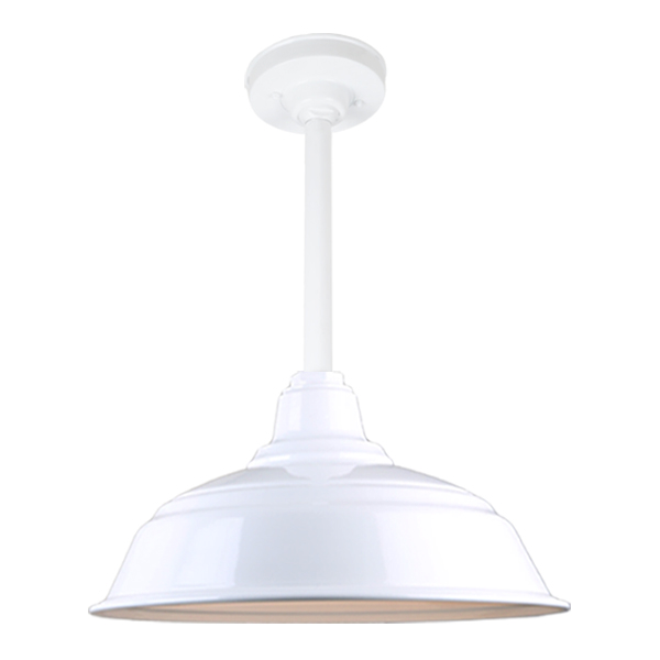 Hi Lite Warehouse One Light Pendant in White - H-QSN15117-SA-93/QSN12``ST3-93/QSNHSC-93