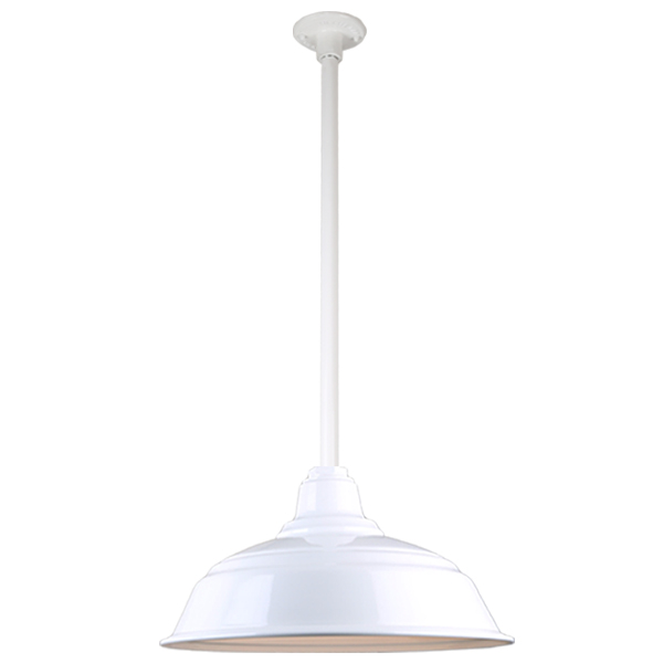 Hi Lite Warehouse One Light Pendant in White - H-QSN15117-SA-93/QSN24``ST3-93/QSNHDSMC-93