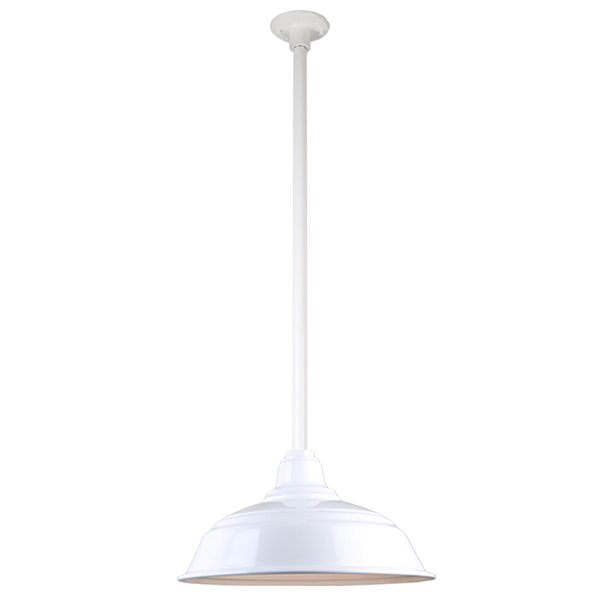 Hi Lite Warehouse One Light Pendant in White - H-QSN15117-SA-93/QSN36``ST3-93/QSNHDSMC-93