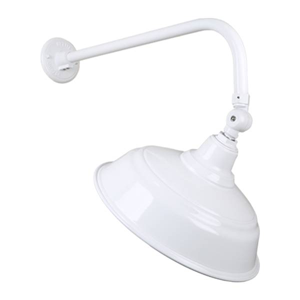 Hi Lite Warehouse One Light Outdoor Gooseneck Light in White - H-QSN15117-SA-93/QSNB-13-93/QSNSK-93