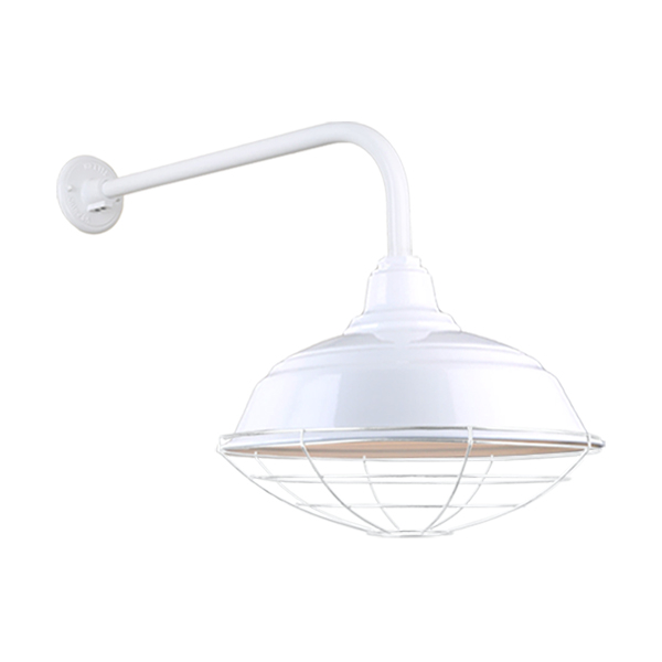 Hi Lite Warehouse One Light Outdoor Gooseneck Light in White - H-QSN15117-SA-93/QSNB-13-93/QSNWGR-17``-93
