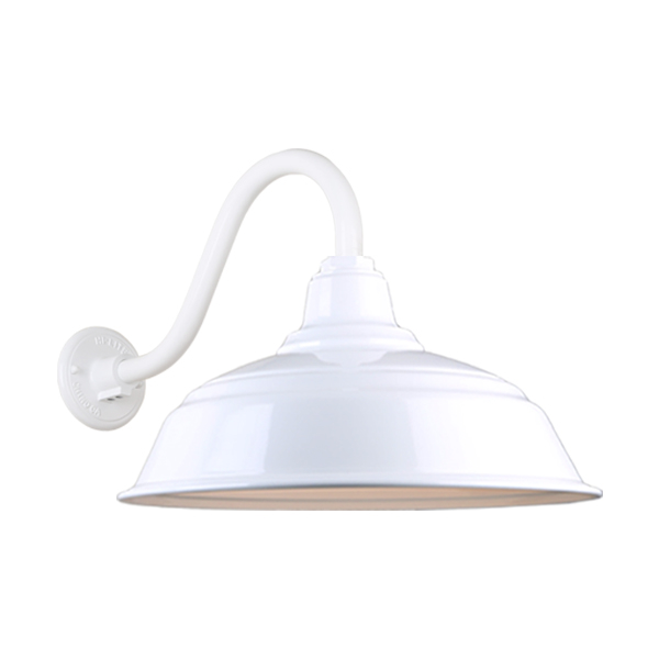 Hi Lite Warehouse One Light Outdoor Gooseneck Light in White - H-QSN15117-SA-93/QSNB-42-93