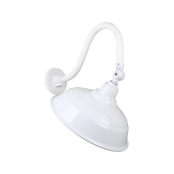 Hi Lite Warehouse One Light Outdoor Gooseneck Light in White - H-QSN15117-SA-93/QSNB-42-93/QSNSK-93